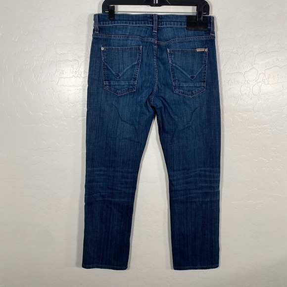 Hudson Jeans Mens 32x29 Blue Byron Five Pocket Straight Denim Dark Wash Stretch - Picture 3 of 11
